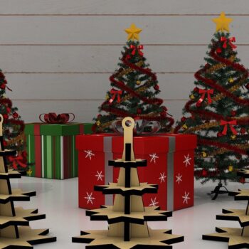 Intra απο ξύλο plywood 3mm-4mm πάχος Χριστουγεννιάτικο Δέντρο / Πρωτοχρονιάτικα Δέντρα Δίασταση 30x20 cm INTRAFABR-39968131 - Image 2