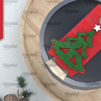 Intra απο ξύλο plywood 3mm-4mm πάχος Χριστουγεννιάτικο Stanley Topper Δίασταση 15x15 cm INTRAFABR-105571182 - Image 1