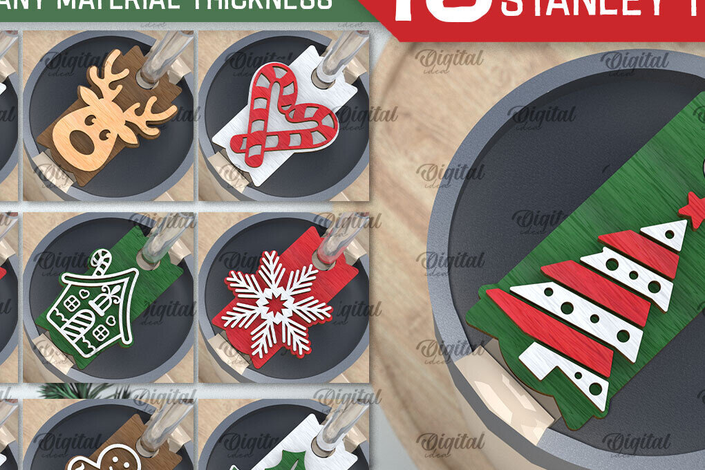 Intra απο ξύλο plywood 3mm-4mm πάχος Χριστουγεννιάτικη δέσμη Stanley Topper  Δίασταση 15x15 cm INTRAFABR-105511704