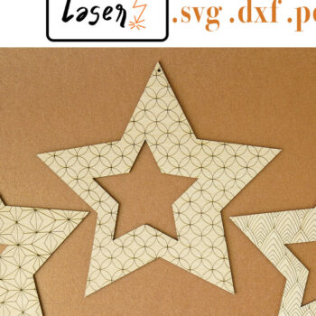 Intra απο ξύλο plywood 3mm-4mm πάχος Χριστουγεννιάτικο Star Big Deco File 4 Cut  Δίασταση 30x20 cm INTRAFABR-112168355 - Image 1