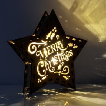 Intra απο ξύλο plywood 3mm-4mm πάχος Χριστουγεννιάτικο Αστέρι - Κηροπήγιο Δίασταση 15x15 cm INTRAFABR-107966248 - Image 1