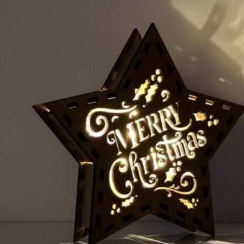 Intra απο ξύλο plywood 3mm-4mm πάχος Χριστουγεννιάτικο Αστέρι - Κηροπήγιο Δίασταση 15x15 cm INTRAFABR-107966248 - Image 2