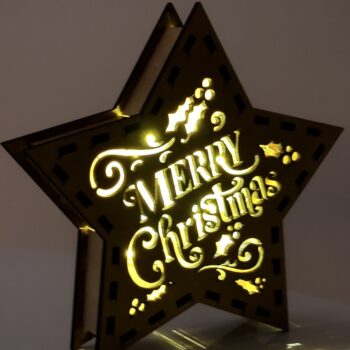 Intra απο ξύλο plywood 3mm-4mm πάχος Χριστουγεννιάτικο Αστέρι - Κηροπήγιο Δίασταση 15x15 cm INTRAFABR-107966248 - Image 7