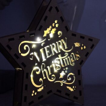 Intra απο ξύλο plywood 3mm-4mm πάχος Χριστουγεννιάτικο Αστέρι - Κηροπήγιο Δίασταση 15x15 cm INTRAFABR-107966248 - Image 8