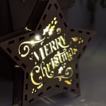 Intra απο ξύλο plywood 3mm-4mm πάχος Χριστουγεννιάτικο Αστέρι - Κηροπήγιο Δίασταση 15x15 cm INTRAFABR-107966248 - Image 9