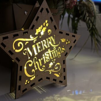 Intra απο ξύλο plywood 3mm-4mm πάχος Χριστουγεννιάτικο Αστέρι - Κηροπήγιο Δίασταση 15x15 cm INTRAFABR-107966248 - Image 10