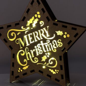 Intra απο ξύλο plywood 3mm-4mm πάχος Χριστουγεννιάτικο Αστέρι - Κηροπήγιο Δίασταση 15x15 cm INTRAFABR-107966248 - Image 11