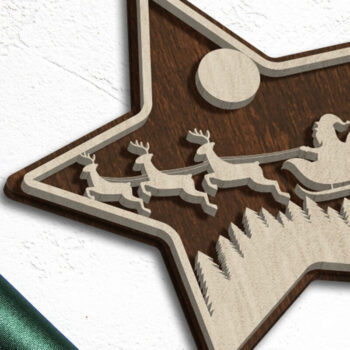 Intra απο ξύλο plywood 3mm-4mm πάχος Χριστουγεννιάτικο Αστέρι, Διακόσμηση Χριστουγεννιάτικου Δέντρου Δίασταση 4x4 cm INTRAFABR-84429176 - Image 3