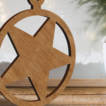 Intra απο ξύλο plywood 3mm-4mm πάχος Χριστουγεννιάτικο διακοσμητικό αστεράκι Δίασταση 6x7 cm INTRAFABR-108064188 - Image 1