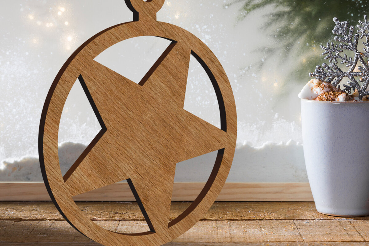 Intra απο ξύλο plywood 3mm-4mm πάχος Χριστουγεννιάτικο διακοσμητικό αστεράκι Δίασταση 6x7 cm INTRAFABR-108064188