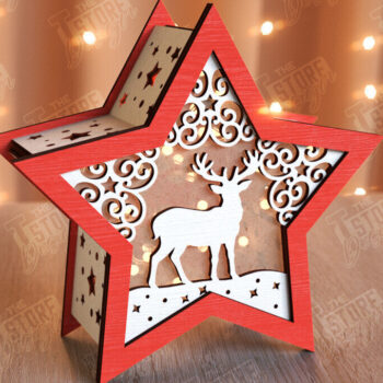 Intra απο ξύλο plywood 3mm-4mm πάχος Χριστουγεννιάτικο Αστέρι Φανάρι | CNC Δίασταση 15x15 cm INTRAFABR-106380734 - Image 7