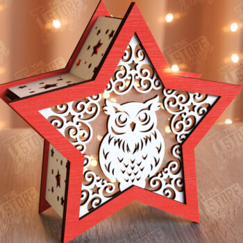 Intra απο ξύλο plywood 3mm-4mm πάχος Χριστουγεννιάτικο Αστέρι Φανάρι | CNC Δίασταση 15x15 cm INTRAFABR-106380734 - Image 8