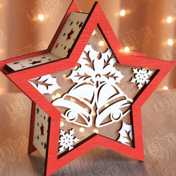 Intra απο ξύλο plywood 3mm-4mm πάχος Χριστουγεννιάτικο Αστέρι Φανάρι | CNC Δίασταση 15x15 cm INTRAFABR-106380734 - Image 10