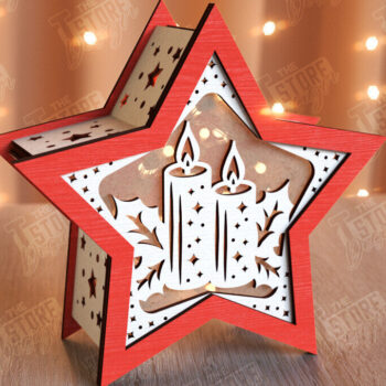 Intra απο ξύλο plywood 3mm-4mm πάχος Χριστουγεννιάτικο Αστέρι Φανάρι | CNC Δίασταση 15x15 cm INTRAFABR-106380734 - Image 11