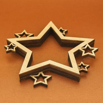 Intra απο ξύλο plywood 3mm-4mm πάχος Χριστουγεννιάτικο Star Layered File 4 Δίασταση 15x15 cm INTRAFABR-111675322 - Image 3