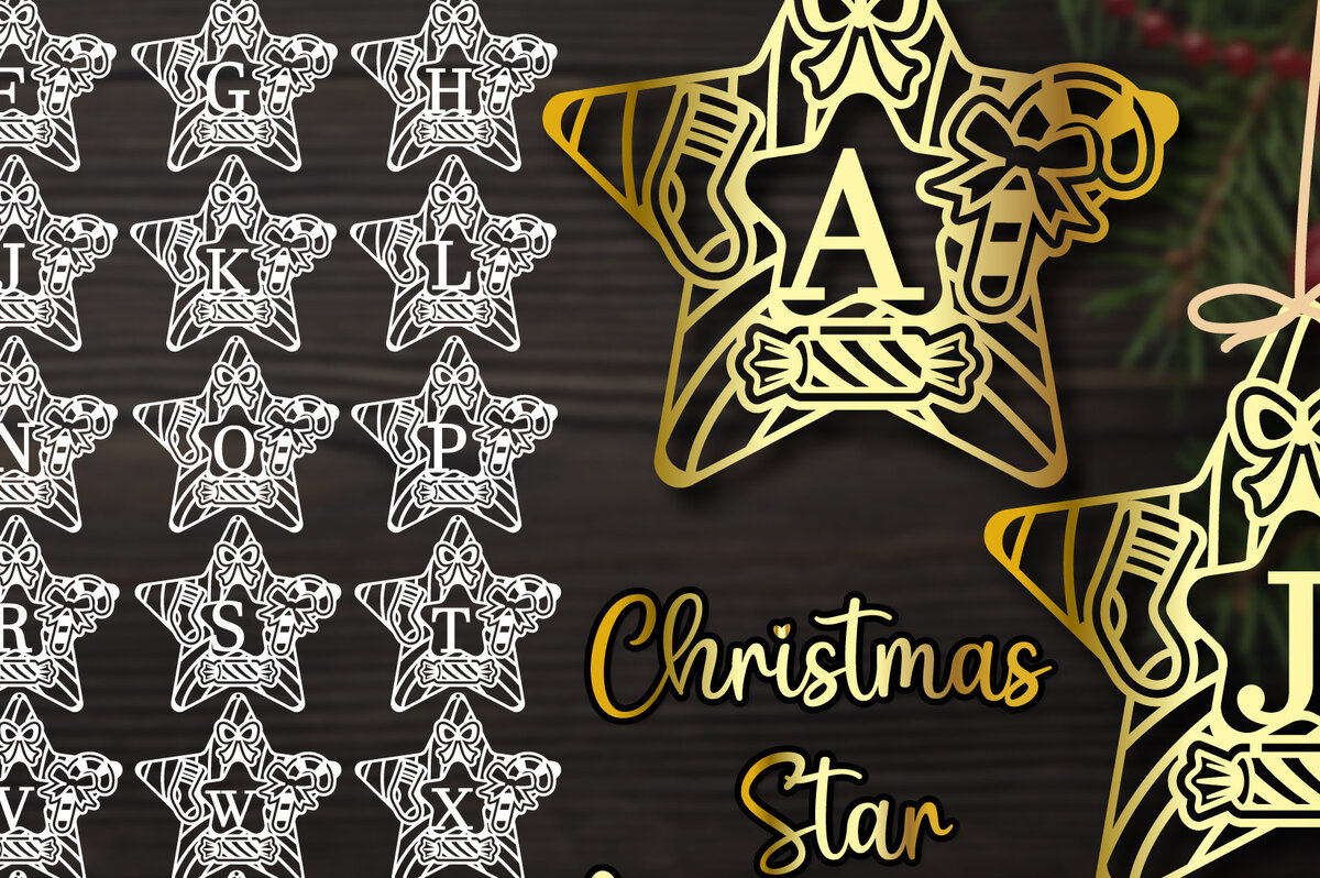 Intra απο ξύλο plywood 3mm-4mm πάχος Μονογράμματος Χριστουγέννων 4 Δίασταση 40x40 cm INTRAFABR-74888553