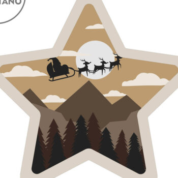 Intra απο ξύλο plywood 3mm-4mm πάχος CHRISTMAS STAR Πολυστρωματική διακόσμηση τοίχου Δίασταση 4x4 cm INTRAFABR-80867050 - Image 7