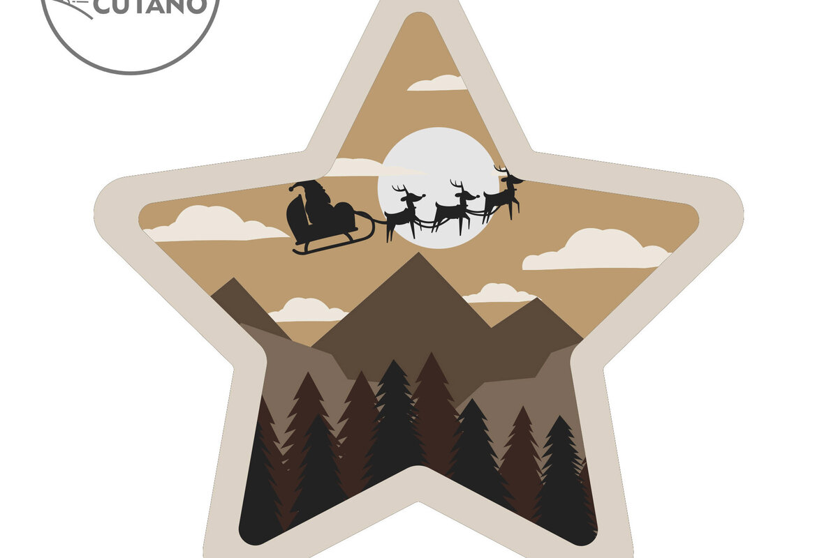 Intra απο ξύλο plywood 3mm-4mm πάχος CHRISTMAS STAR Πολυστρωματική διακόσμηση τοίχου Δίασταση 4x4 cm INTRAFABR-80867050 - Image 7