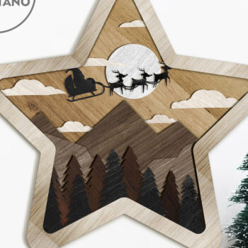 Intra απο ξύλο plywood 3mm-4mm πάχος CHRISTMAS STAR Πολυστρωματική διακόσμηση τοίχου Δίασταση 4x4 cm INTRAFABR-80867050 - Image 10