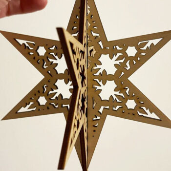 Intra απο ξύλο plywood 3mm-4mm πάχος Χριστουγεννιάτικο στολίδι αστεριών, πολλαπλών στρώσεων Δίασταση 3x3 cm INTRAFABR-83009658 - Image 1