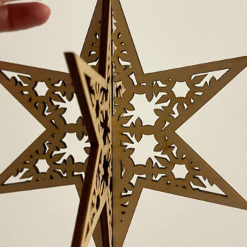Intra απο ξύλο plywood 3mm-4mm πάχος Χριστουγεννιάτικο στολίδι αστεριών, πολλαπλών στρώσεων Δίασταση 3x3 cm INTRAFABR-83009658 - Image 2