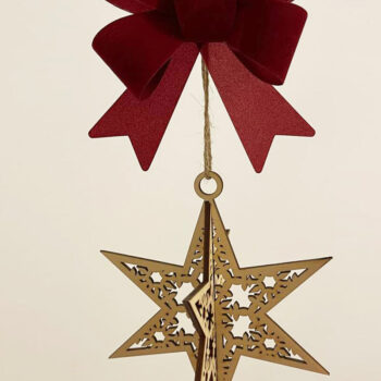 Intra απο ξύλο plywood 3mm-4mm πάχος Χριστουγεννιάτικο στολίδι αστεριών, πολλαπλών στρώσεων Δίασταση 3x3 cm INTRAFABR-83009658 - Image 4