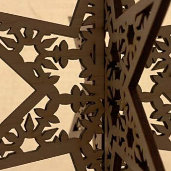 Intra απο ξύλο plywood 3mm-4mm πάχος Χριστουγεννιάτικο στολίδι αστεριών, πολλαπλών στρώσεων Δίασταση 3x3 cm INTRAFABR-83009658 - Image 6