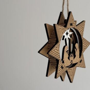 Intra απο ξύλο plywood 3mm-4mm πάχος Χριστουγεννιάτικο στολίδι αστεριών - Γέννηση Δίασταση 3x3 cm INTRAFABR-109662664 - Image 7