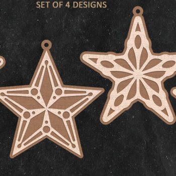 Intra απο ξύλο plywood 3mm-4mm πάχος Χριστουγεννιάτικο στολίδι με αστέρι , Star Cookie Δίασταση 8x8 cm INTRAFABR-112221334 - Image 1
