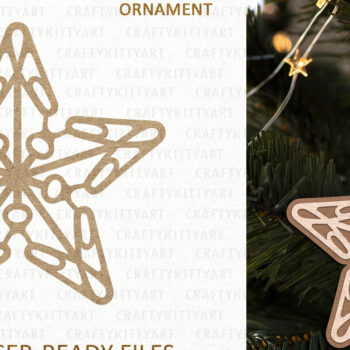 Intra απο ξύλο plywood 3mm-4mm πάχος Χριστουγεννιάτικο στολίδι με αστέρι , Star Cookie Δίασταση 8x8 cm INTRAFABR-112221334 - Image 2