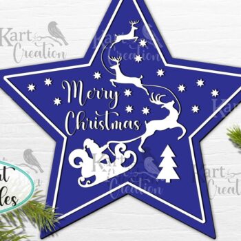 Intra απο ξύλο plywood 3mm-4mm πάχος Christmas Stars  Cricut Δίασταση 15x15 cm INTRAFABR-43280548 - Image 2