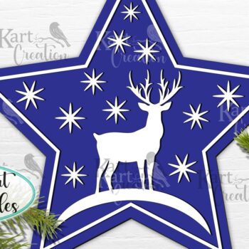 Intra απο ξύλο plywood 3mm-4mm πάχος Christmas Stars  Cricut Δίασταση 15x15 cm INTRAFABR-43280548 - Image 3