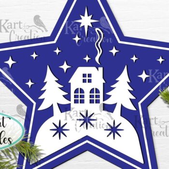 Intra απο ξύλο plywood 3mm-4mm πάχος Christmas Stars  Cricut Δίασταση 15x15 cm INTRAFABR-43280548 - Image 4