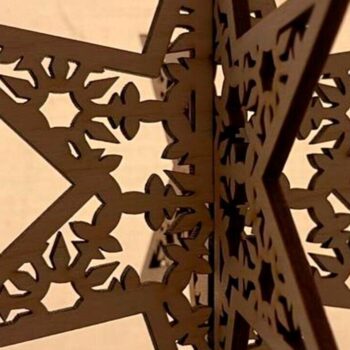 Intra απο ξύλο plywood 3mm-4mm πάχος ΧΡΙΣΤΟΥΓΕΝΝΙΑΤΙΚΑ ΑΣΤΕΡΙΑ, 3D Μοντέλο Διακόσμηση σπιτιού Δίασταση 3x3 cm INTRAFABR-82776065 - Image 5