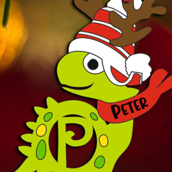 Intra απο ξύλο plywood 3mm-4mm πάχος Χριστουγεννιάτικο δώρο διακοπών Dino P Letter Δίασταση 8x8 cm INTRAFABR-111683285 - Image 2