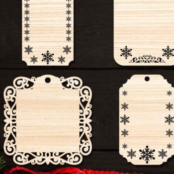 Intra απο ξύλο plywood 3mm-4mm πάχος Χριστουγεννιάτικο Gift Tag 01 Δίασταση 15x15 cm INTRAFABR-77845668 - Image 1