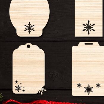 Intra απο ξύλο plywood 3mm-4mm πάχος Χριστουγεννιάτικο Gift Tag 01 Δίασταση 15x15 cm INTRAFABR-77845009 - Image 2