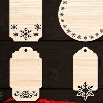 Intra απο ξύλο plywood 3mm-4mm πάχος Χριστουγεννιάτικο Gift Tag 02 Δίασταση 15x15 cm INTRAFABR-77845056 - Image 1