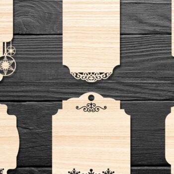 Intra απο ξύλο plywood 3mm-4mm πάχος Χριστουγεννιάτικο Gift Tag 03 Δίασταση 15x15 cm INTRAFABR-77845083 - Image 2