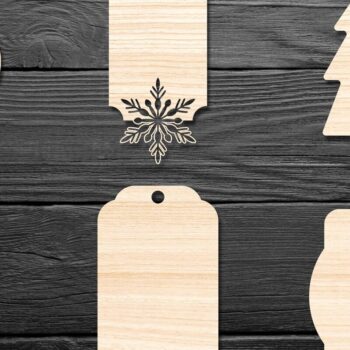 Intra απο ξύλο plywood 3mm-4mm πάχος Χριστουγεννιάτικο Gift Tag 10 Δίασταση 15x15 cm INTRAFABR-77845830 - Image 2