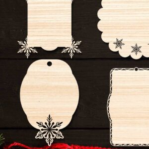 Intra απο ξύλο plywood 3mm-4mm πάχος Χριστουγεννιάτικο Gift Tag 12 Δίασταση 15x15 cm INTRAFABR-77847012