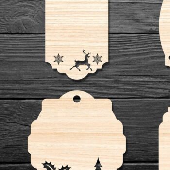 Intra απο ξύλο plywood 3mm-4mm πάχος Χριστουγεννιάτικο Gift Tag 14 Δίασταση 15x15 cm INTRAFABR-77846972 - Image 2