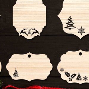 Intra απο ξύλο plywood 3mm-4mm πάχος Χριστουγεννιάτικο Gift Tag 16 Δίασταση 15x15 cm INTRAFABR-77846831