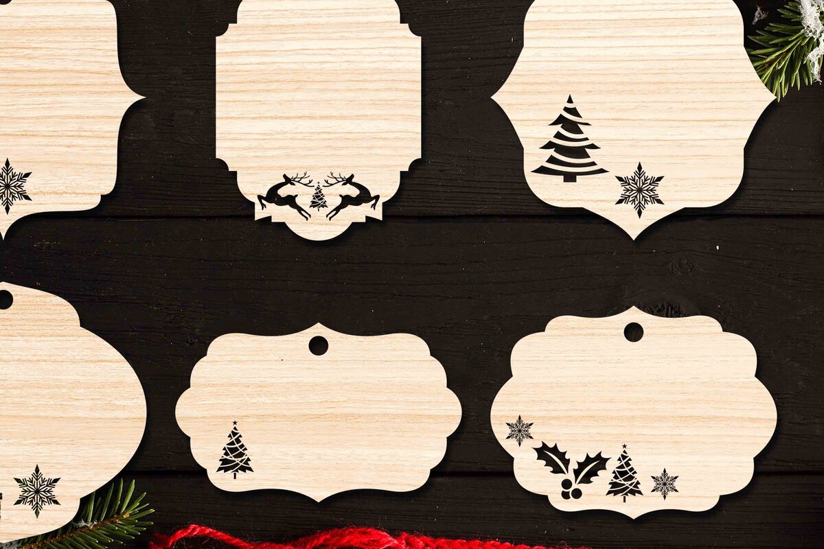 Intra απο ξύλο plywood 3mm-4mm πάχος Χριστουγεννιάτικο Gift Tag 16 Δίασταση 15x15 cm INTRAFABR-77846831