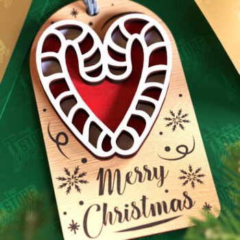 Intra απο ξύλο plywood 3mm-4mm πάχος - Χριστουγεννιάτικη ετικέτα | Ετικέτα δώρου | Διακοπές |CNC Δίασταση 15x15 cm INTRAFABR-107024137 - Image 1