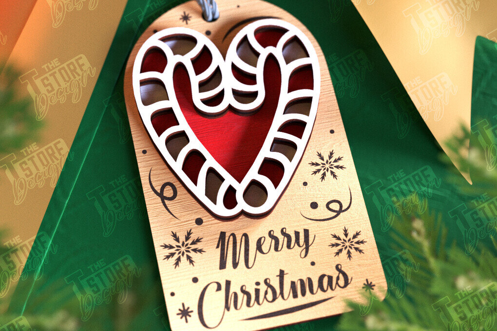 Intra απο ξύλο plywood 3mm-4mm πάχος - Χριστουγεννιάτικη ετικέτα | Ετικέτα δώρου | Διακοπές |CNC Δίασταση 15x15 cm INTRAFABR-107024137