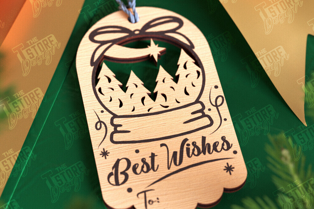 Intra απο ξύλο plywood 3mm-4mm πάχος - Χριστουγεννιάτικη ετικέτα | Ετικέτα δώρου | Διακοπές |CNC Δίασταση 15x15 cm INTRAFABR-107023908