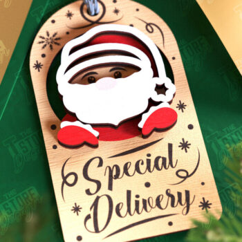 Intra απο ξύλο plywood 3mm-4mm πάχος - Χριστουγεννιάτικη ετικέτα | Ετικέτα δώρου | Διακοπές |CNC Δίασταση 15x15 cm INTRAFABR-107024078 - Image 1