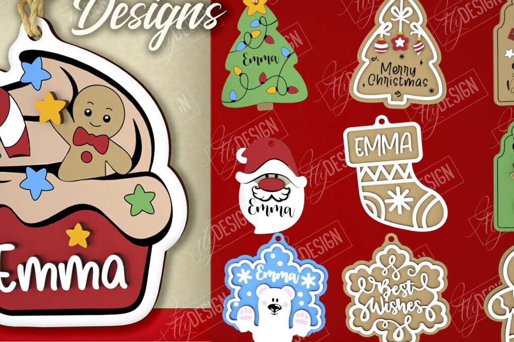 Intra απο ξύλο plywood 3mm-4mm πάχος - Πακέτο ετικετών Χριστουγέννων | Ετικέτες δώρων | Χριστούγεννα Δίασταση 15x15 cm INTRAFABR-107187874