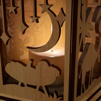 Intra απο ξύλο plywood 3mm-4mm πάχος - Πρότυπα χριστουγεννιάτικου φωτός τσαγιού Δίασταση 4x4 cm INTRAFABR-106147345 - Image 2